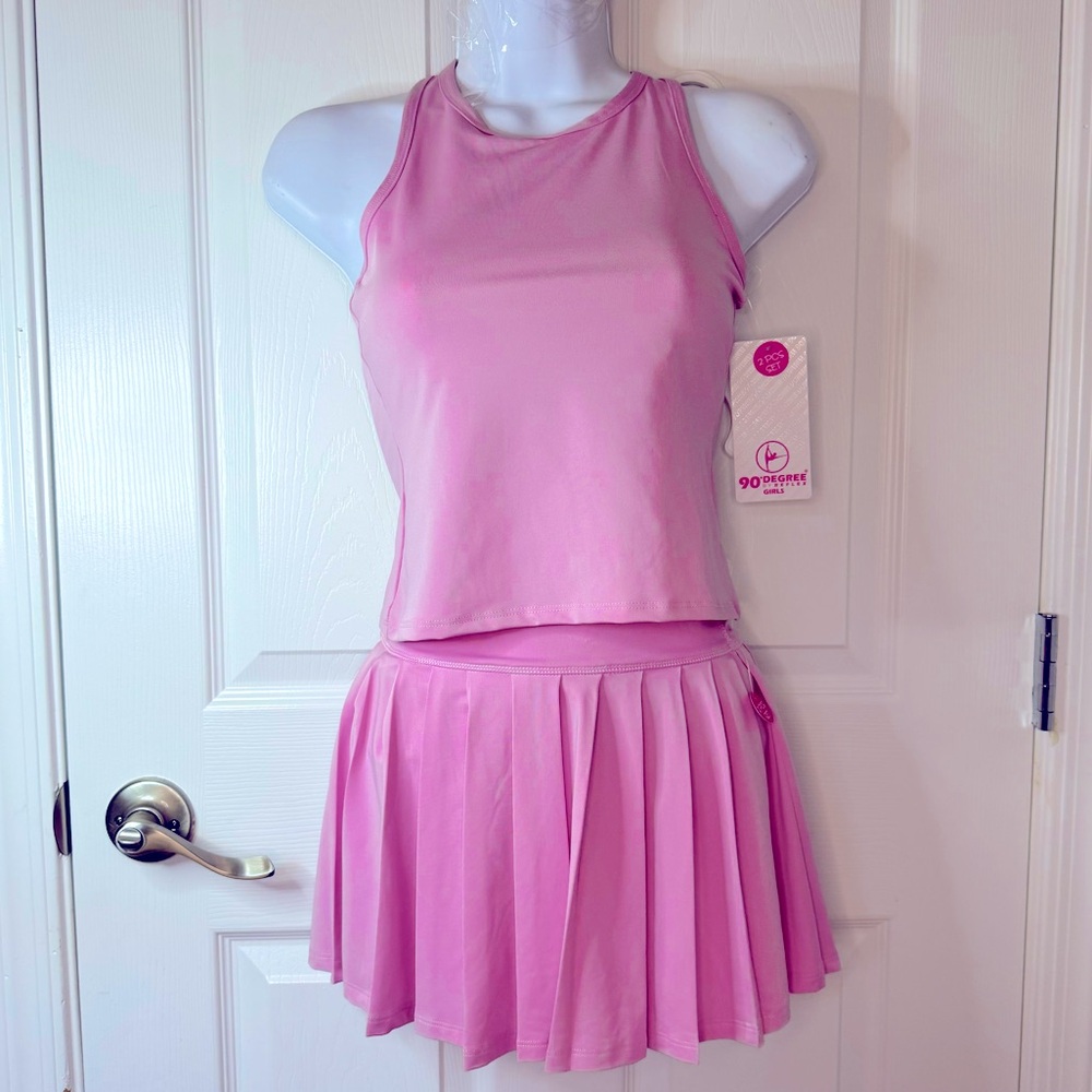 NWT 90 Degree by Reflex Girls Tennis skirt and Shirt L Size 12 - Picture 9 of 9
